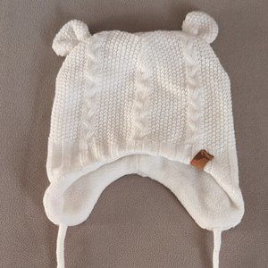 Aardvark White Baby Hat and Mits Ensemble